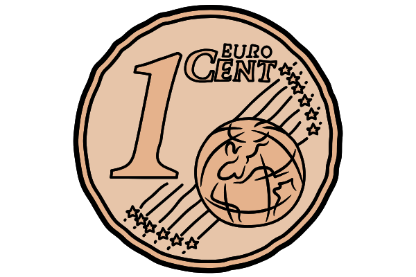 Illustration einer 1-Cent-Euro-Münze als Größenvergleich zum menschlichen Innenohr.